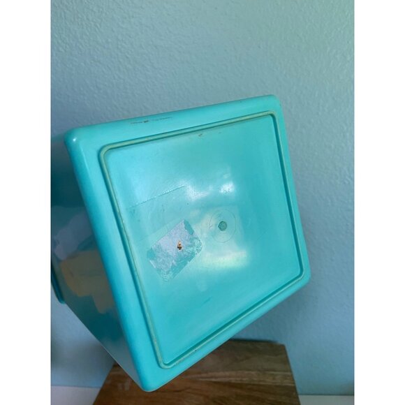 Vintage Teal Cream Cookies Container‎ with Lid - Picture 6 of 10